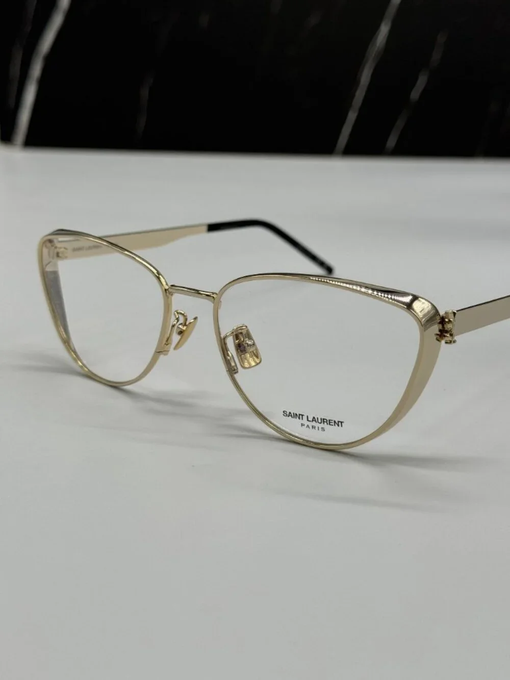 NEW SAINT LAURENT SLM92 004 EYEGLASSES WOMEN CAT EYE GOLD EYEWEAR SLM 92